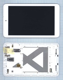 Дисплей (экран) в сборе с тачскрином для Asus MeMO Pad 8 ME180 ME180A с рамкой белый