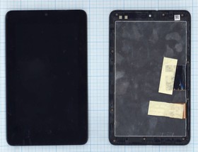Дисплей (экран) в сборе (матрица BA070WS1-200 + тачскрин) для ASUS MeMO Pad ME172 ME172V черный с рамкой