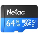 Флеш карта microSDXC 64GB Netac NT02P500STN-064G-R P500 + adapter