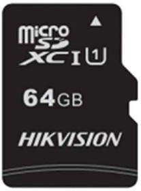 Фото 1/6 Флеш карта microSDHC 64GB Hikvision HS-TF-C1(STD)/64G/Adapter  HS-TF-C1(STD)/64G/Adapter  (с SD адаптером) R/W Speed 92/30MB/s , V30