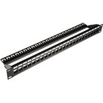 26.11.0357-5, Cat5, Cat6 24 Port RJ45 Keystone Patch Panel UTP Black