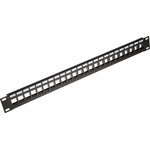 26.11.0357-5, Cat5, Cat6 24 Port RJ45 Keystone Patch Panel UTP Black