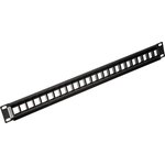 26.11.0357-5, Cat5, Cat6 24 Port RJ45 Keystone Patch Panel UTP Black