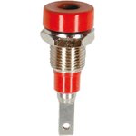 2 mm socket, flat plug connection, mounting Ø 6.4 mm, red, 23.0060-22