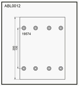 ABL0012, Накладки тормозные,комплект STD / WVA (19574) HCV