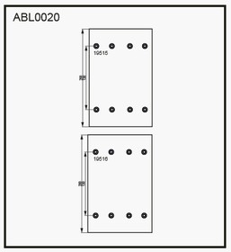 ABL0020, Накладки тормозные,комплект STD / WVA (19515/19516) HCV