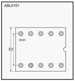 ABL0101, Накладка тормозной колодки BPW (420x180) стандарт 80 отв. 8x15 / 93251 (8шт.) ALLIED NIPPON