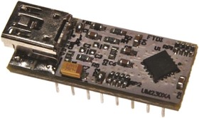 Фото 1/2 UMFT230XA-01, Модуль USB, USB-UART, DIP16,USB B mini, 3Мбит/с, Шаг 2,54мм