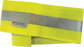 BRAS2JATU, Haute Visibilite Yellow Reusable Polyester Arm Band for Construction Use, 500mm Length, Adjustable
