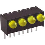 551-1207-004F, 551-1207-004F, Yellow Right Angle PCB LED Indicator, 4 LEDs ...