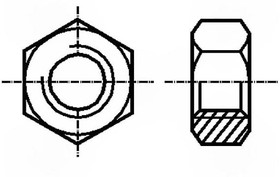 Фото 1/2 M4/D934-A4, Гайка, шестигранная, M4, кислотостойкая сталь А4, H 3,2мм, 7мм