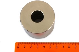 Фото 1/5 Неодимовый магнит кольцо 50х18х40 мм, диаметральное