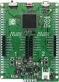 Фото 1/4 MIKROE-2800, Макетная плата, Clicker 2, микроконтроллер PIC32MZ, 2 разъема MikroBUS