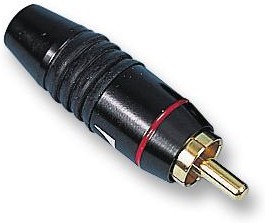 PS000108, Аудио / видео разъем RCA, 1 контакт(-ов), Штекер, Корпус из Меди, Красный, 9.3 мм