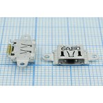 Разъем microUSB розетка, тип B, контакты 7C2отв, на плату, угловой, SMD ...