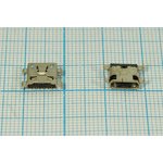 Разъем microUSB розетка, тип B, контакты 11C4HP, на плату, угловой, SMD ...