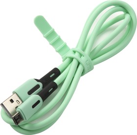 Фото 1/4 Дата-Кабель USAMS-SJ432 USB - micro USB с индикатором (1 м) силиконовый, мятный (SJ432USB03)