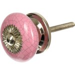 Керамическая ручка для мебели Blumen Haus Драже цвет розовый 66159