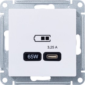 Фото 1/3 AtlasDesign Лотос USB Розетка тип-С 65Вт высокоскоростная зарядка QC, PD, механизм