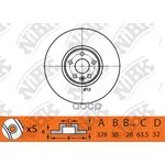 NiBK Диск тормозной (продажа кратно 2шт/цена за 1шт) RN1505