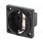 10584-0S, Разъем: питания AC; гнездо; 2P+PE; 250ВAC; 16А; черный