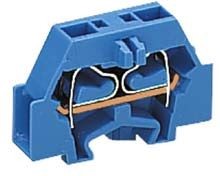 262-304, 2-пров. модульная клемма, 0,08-4 мм2, с фланцем, синяя