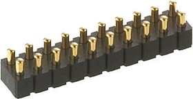 813-S1-010-30-016191, Straight Surface Mount Spring Loaded Connector, 10 Contact(s), 2.54mm Pitch, 2 Row(s), Shrouded