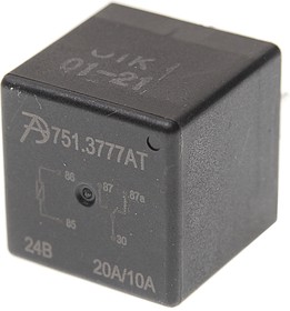 751.3777АТ, Реле электромагнитное 24V 5-ти контактное 20/10А переключ. с кронштейном АВТОТРЕЙД