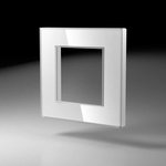 Однопостовая рамка стеклянная, белая Эстетика GL-P101-WCG
