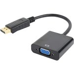 Кабель-переходник видео PREMIER 6-932, DisplayPort (m) - VGA (f) , ver 1.4, 0.15м, GOLD, черный