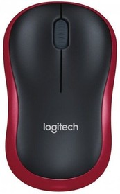 Фото 1/8 Мышь Logitech M186 черный/красный оптическая (1000dpi) беспроводная USB2.0 для ноутбука (2but)
