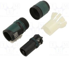 Фото 1/2 NL4FXX-W-S, Loudspeaker Connectors Cable end speakON XX series 4 pole - green - small chuck for cable 6-12 mm