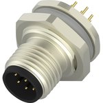 T4132012081-000, Circular Metric Connectors M12 A-code Sold Wire 8P Frnt MNT Male