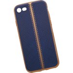 Силиконовая крышка LP для Apple iPhone 7 синяя кожа, золотая полоса и рамка ...