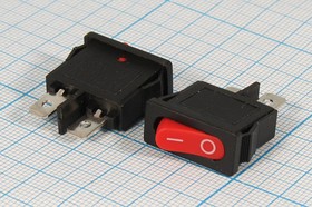 Переключатель клавишный, 2T, 6A, OFF-(ON), черный/красный, KCD1-110; №13440 ПКл\ 2T\6A\OFF-(ON)\\ чер/кр\KCD1-110 – купить оптом и в розницу
