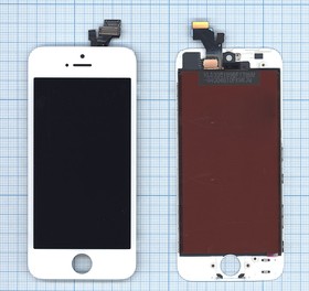Дисплей (модуль) для iPhone 5 в сборе с тачскрином (AAA) белый