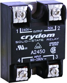 A24125, Solid State Relay, 125 A rms Load, Surface Mount, 280 V rms Load, 280 V rms Control