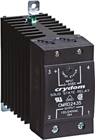 Фото 1/4 CMRD4865-10, Solid State Relay w/Heat Sink - 4-32 VDC Control - 65 A Max Load - 48-530 VAC Operating - Random Turn-On - LED In ...