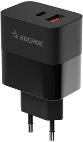 Устройство зарядное сетевое для смартфона USB TYPE-C 30ВТ КОСМОС KHCH30WUSBTC