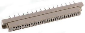 Female connector, type D, 32 pole, a-c, pitch 5.08 mm, solder pin, straight, tin-plated, 106-40064