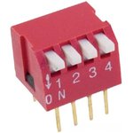 DS1040-04RT, DIP переключатель 4pin угловой красный