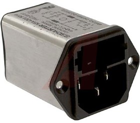 6A, 250 V ac Male Screw Filtered IEC Connector 1 Pole 4301.5014, Quick Connect 1 Fuse