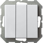 Трехклавишный выключатель Эпсилон IJ3 16-001-01 E/B белый без рамки 28-004