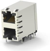 1-6368011-1, Modular Connectors / Ethernet Connectors STK JK,2X1,SHLD,G/Y BI-CLR LEDS