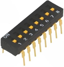Фото 1/7 A6D-8100, DIP Switches / SIP Switches 8 PIN SEALED TOP ACT