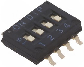 Фото 1/2 DHNF-04F-T-V, Переключатель: DIP-SWITCH, Кол-во секций: 4, ON-OFF, 0,1A/50ВDC