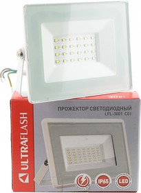 ULTRAFLASH LFL-3001 C01 светодиодный, 30Вт, 6500К, IP65 белый, Прожектор