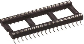 110-87-328-41-105101, 2.54mm Pitch Vertical 28 Way, SMT Turned Pin Open Frame IC Dip Socket, 1A