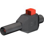 4 mm plug, clamp connection, 2.5 mm², CAT II, black, 22.3007-21