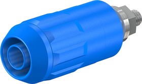 Фото 1/3 4 mm socket, screw connection, mounting Ø 12 mm, CAT II, blue, 66.9684-23